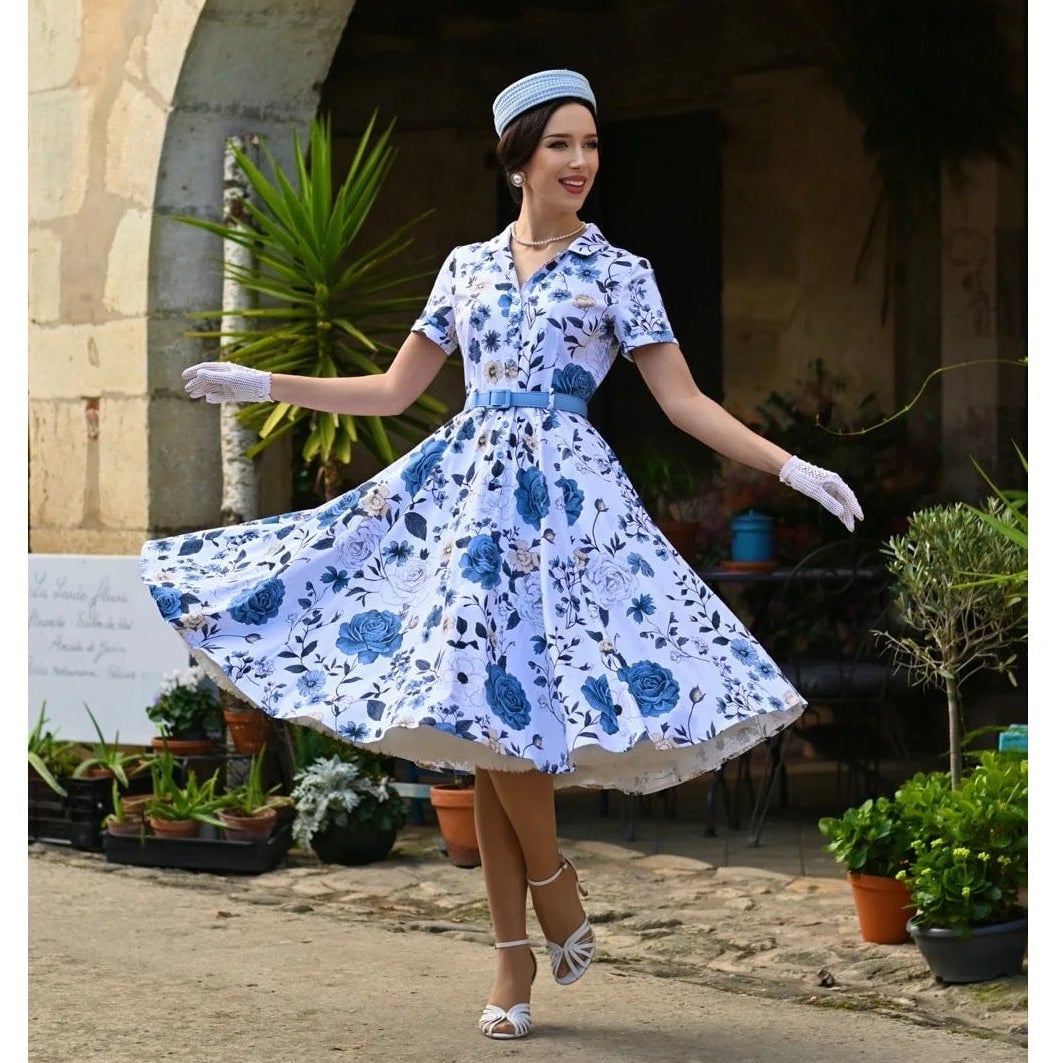 Floral Tea Dress With Petticoat and Fit And Flare Floral Tea Dress With Petticoat and Fit And Flare — Cute Elegant Outfits