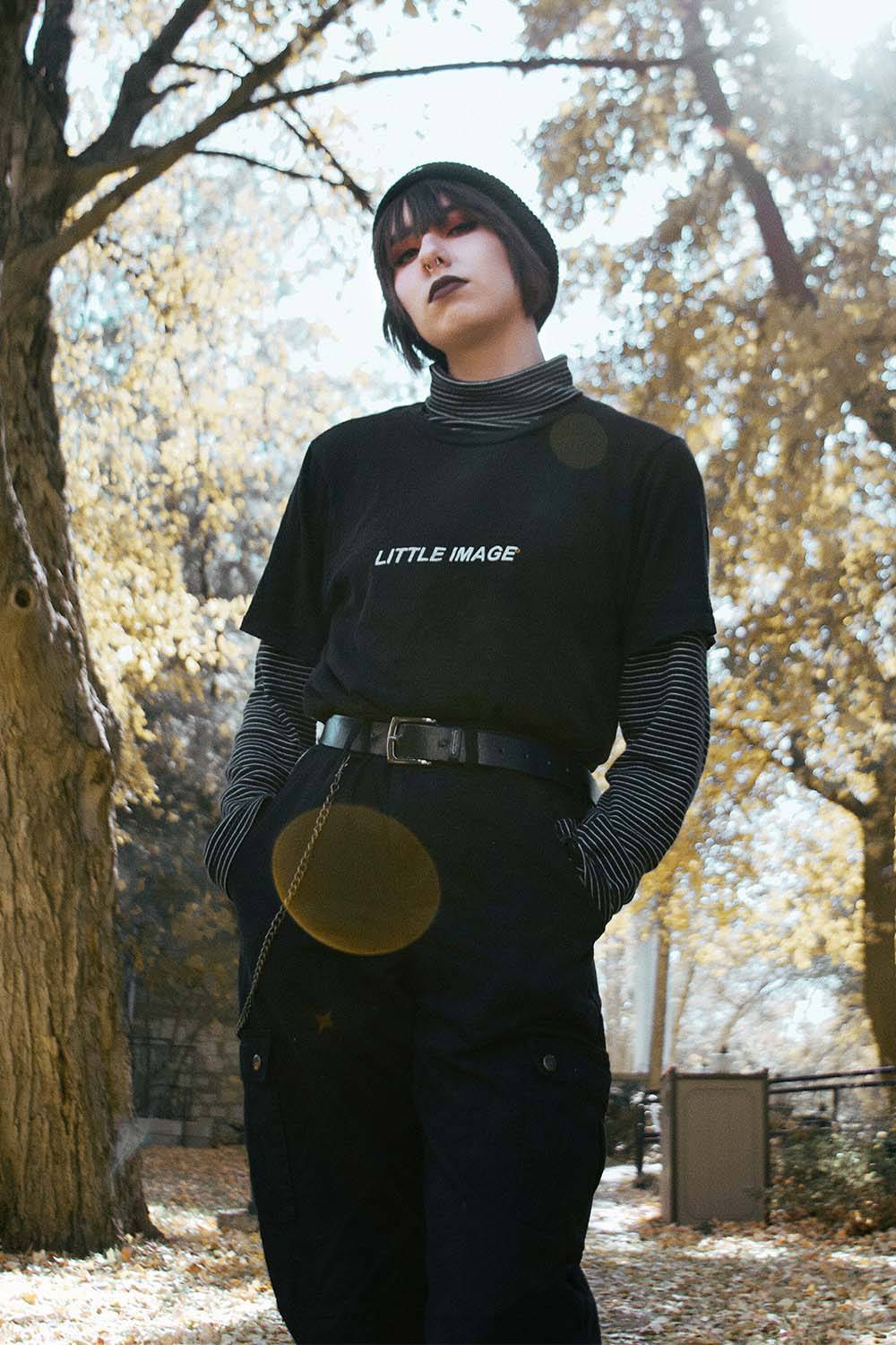 Graphic Tee and Turtleneck Layering With Relaxed Fit Graphic Tee and Turtleneck Layering With Relaxed Fit — Cute Emo Outfits