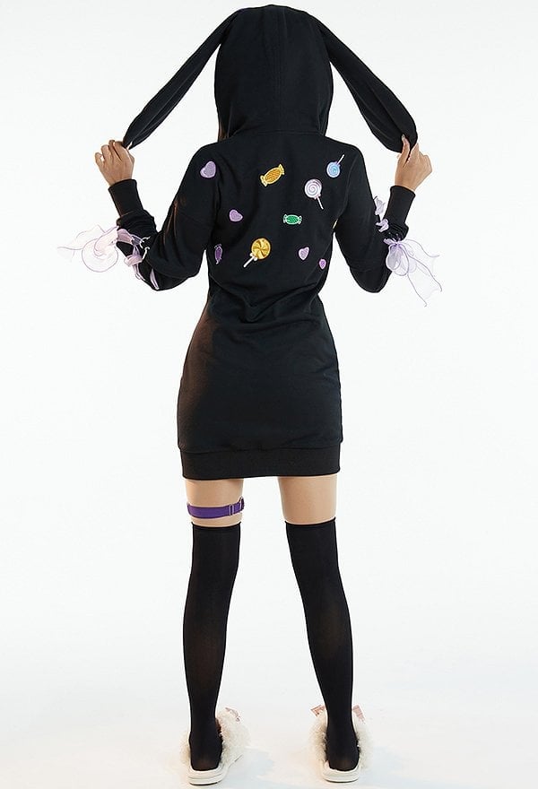 Bunny Ear Hooded Dress Bunny Ear Hooded Dress — Cute Emo Outfits