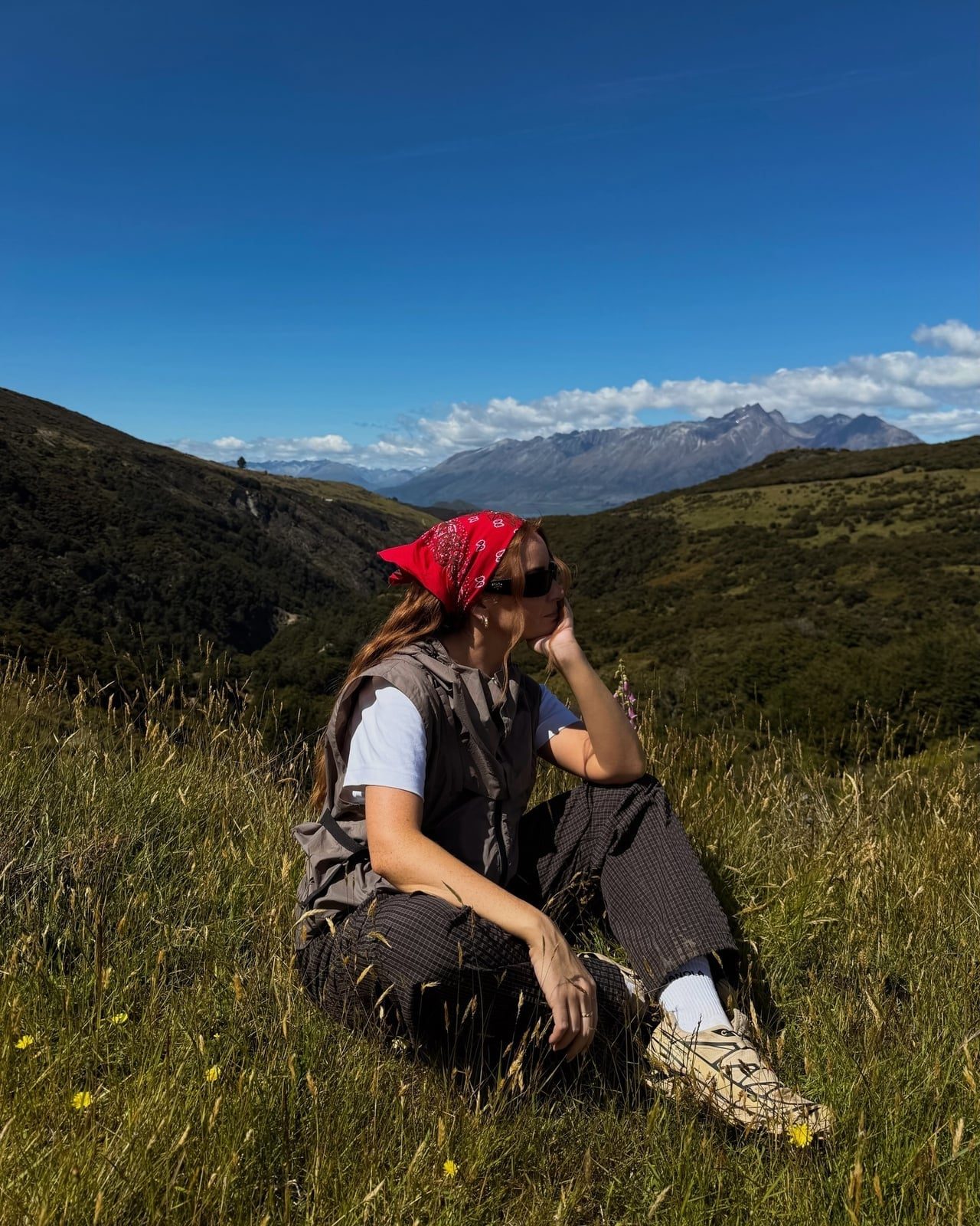 Utility Vest Layered Over a Tee with Textured Pants — Cute Hiking Outfit Inspo