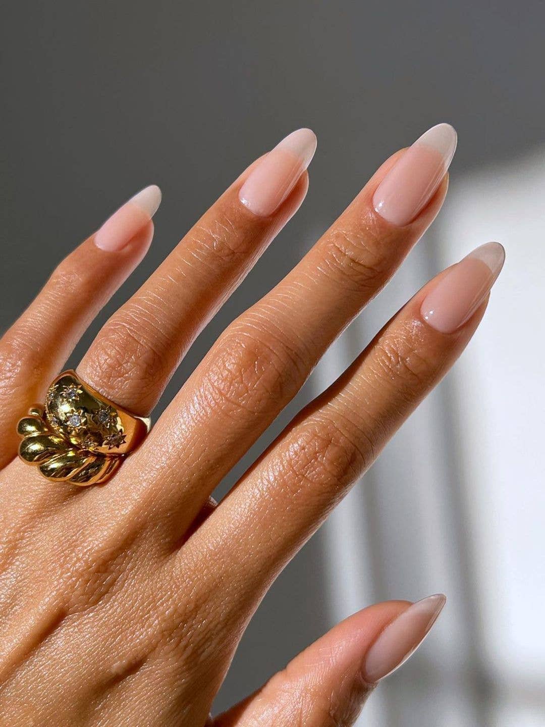 Classic Deep French Tip Medium Almond Nails — Cute Medium Nails