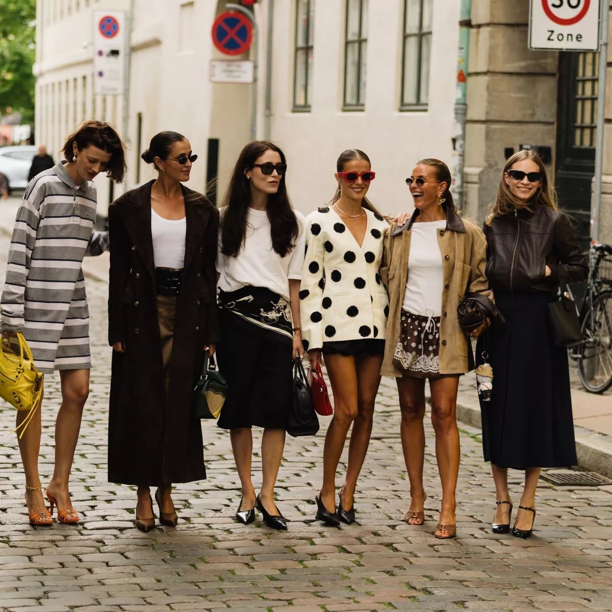 Cream Polka Dot Jacket With Patterned Shorts and Tan Sandals — Cute Polka Dot Outfits