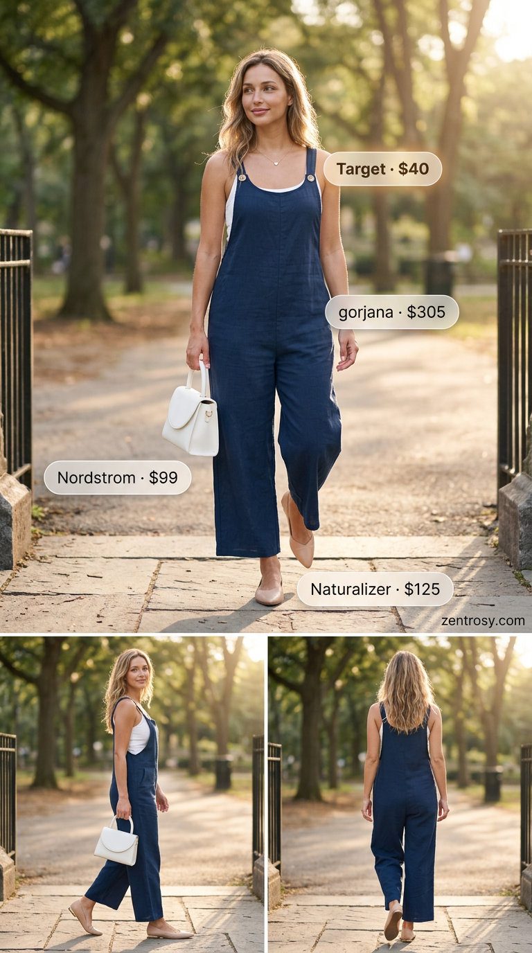 Cute summer jumpsuit outfits for women 2026: Floral dress, nude flats, and white top-handle bag for a garden party.