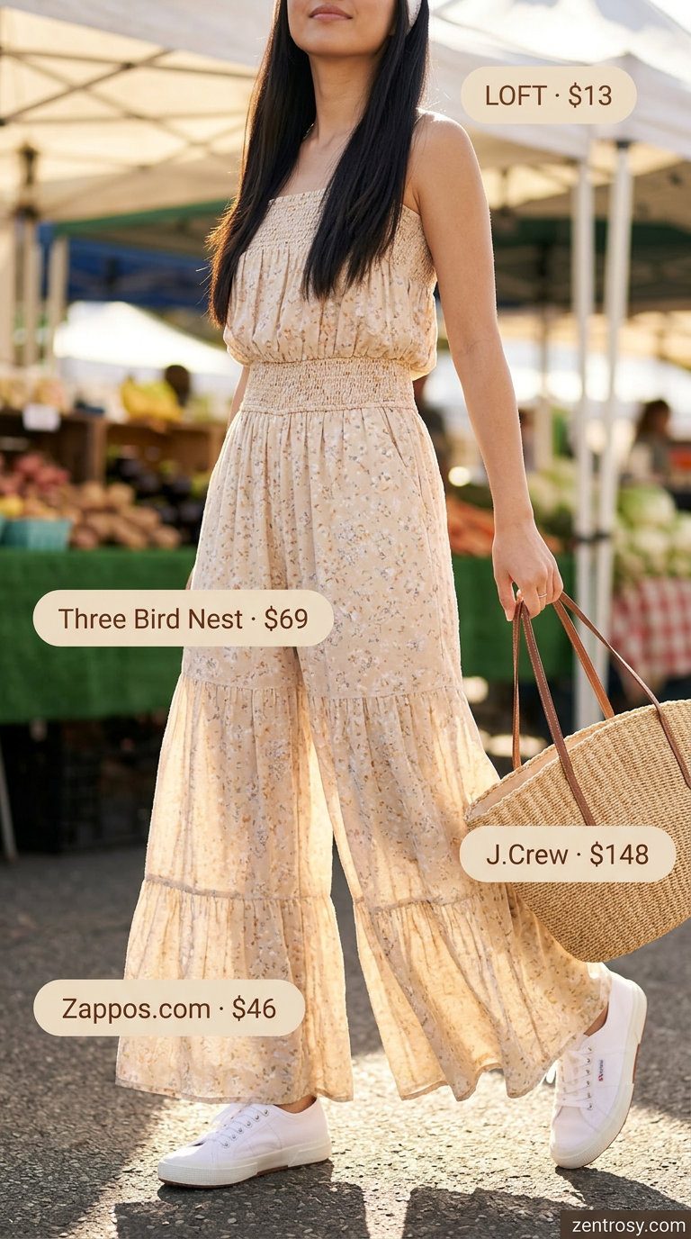 Sweet pastel floral print romper for women, ideal for picnics or casual daytime dates in 2026.