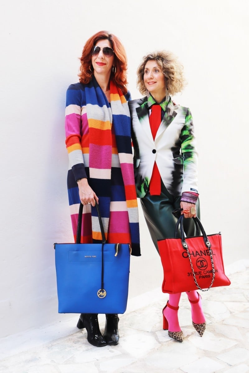 Colourful Striped Cardigan with Black Boots Colourful Striped Cardigan with Black Boots — Cute Unique Outfits