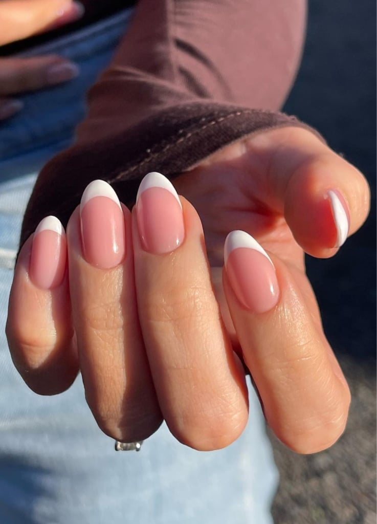Medium Almond French Tip Nails Medium Almond French Tip Nails — Cute White Nails