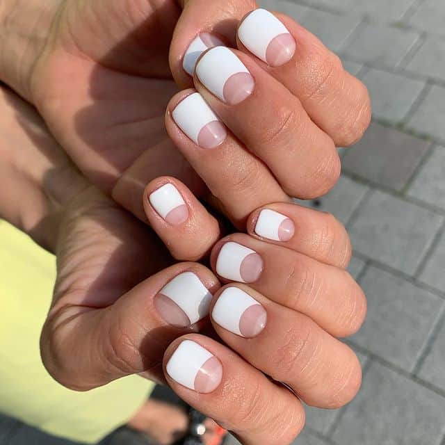 Short Square Classic French Manicure Short Square Classic French Manicure — Cute White Nails