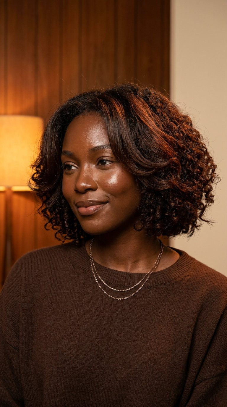 Textured Italian Bob: Natural Dark Brown Hair 2026 short layered Italian bob with natural dark brown warm chocolate undertones, textured curls for summer