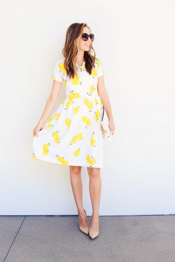 Lemon Print Fit and Flare Dress Lemon Print Fit and Flare Dress — DIY Dress Designs