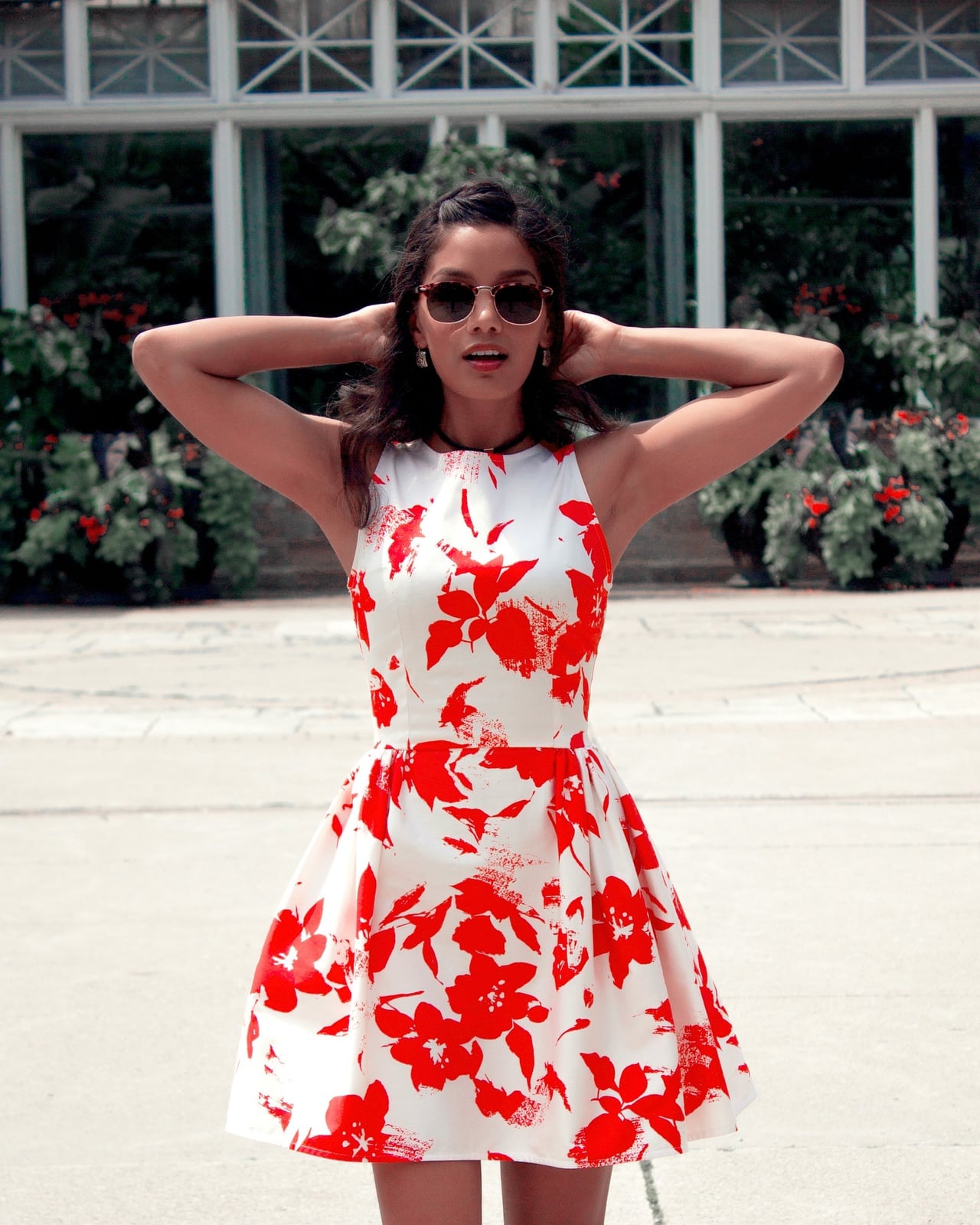 White Red Floral Print Fit and Flare Mini Dress White Red Floral Print Fit and Flare Mini Dress — DIY Dress Designs