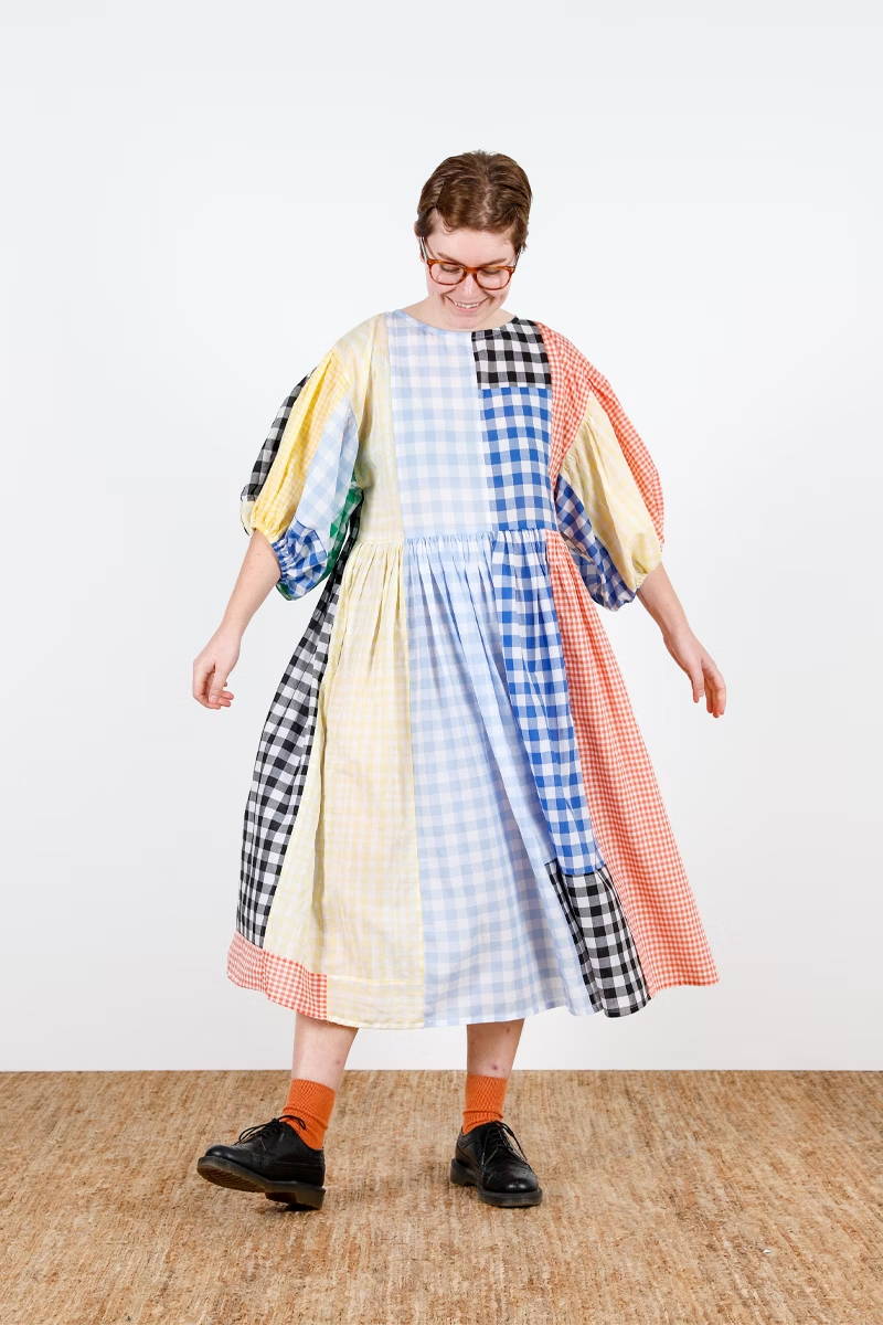 Multicolor Patchwork Gingham Tiered Dress Multicolor Patchwork Gingham Tiered Dress — DIY Dress Designs