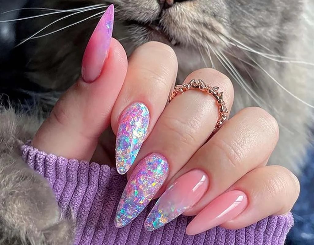 Rainbow Stripe Unicorn Face Coffin Nails Rainbow Stripe Unicorn Face Coffin Nails — Easy Unicorn Nails