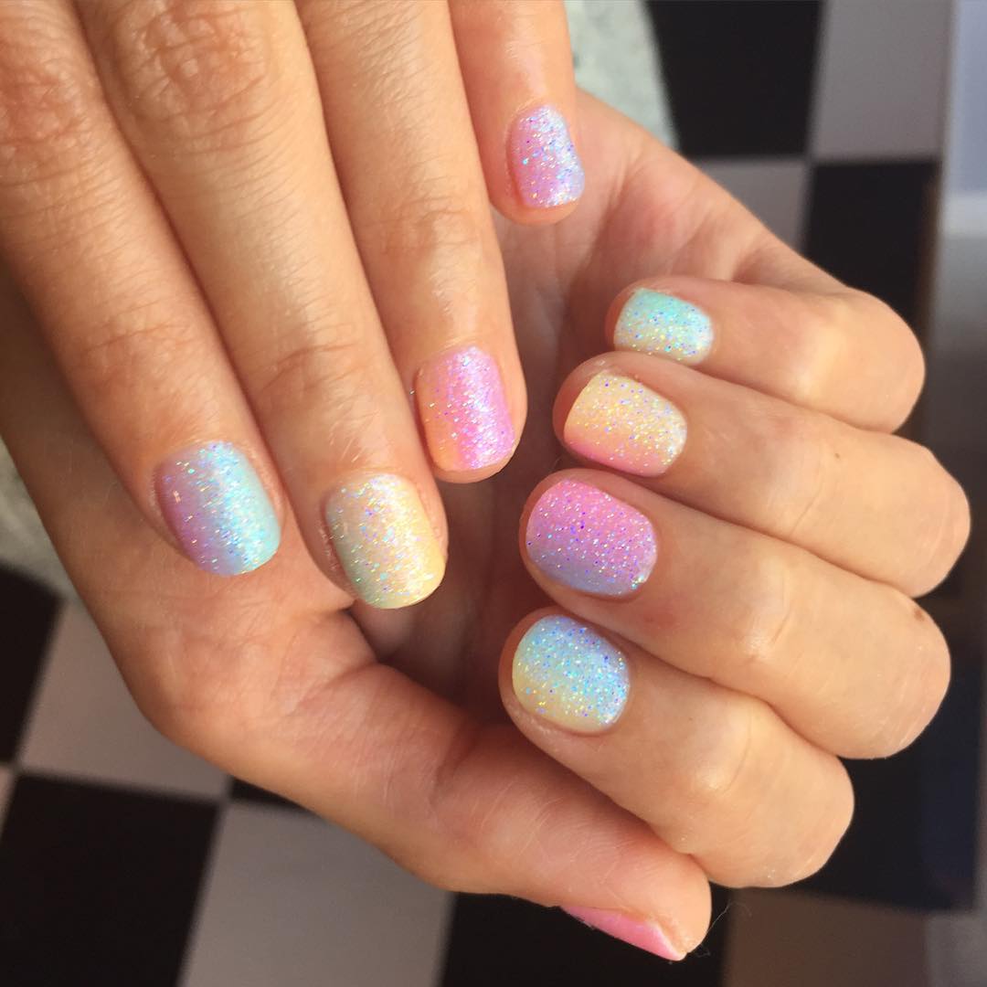 Sheer Pink Iridescent Swirl Almond Nails Sheer Pink Iridescent Swirl Almond Nails — Easy Unicorn Nails