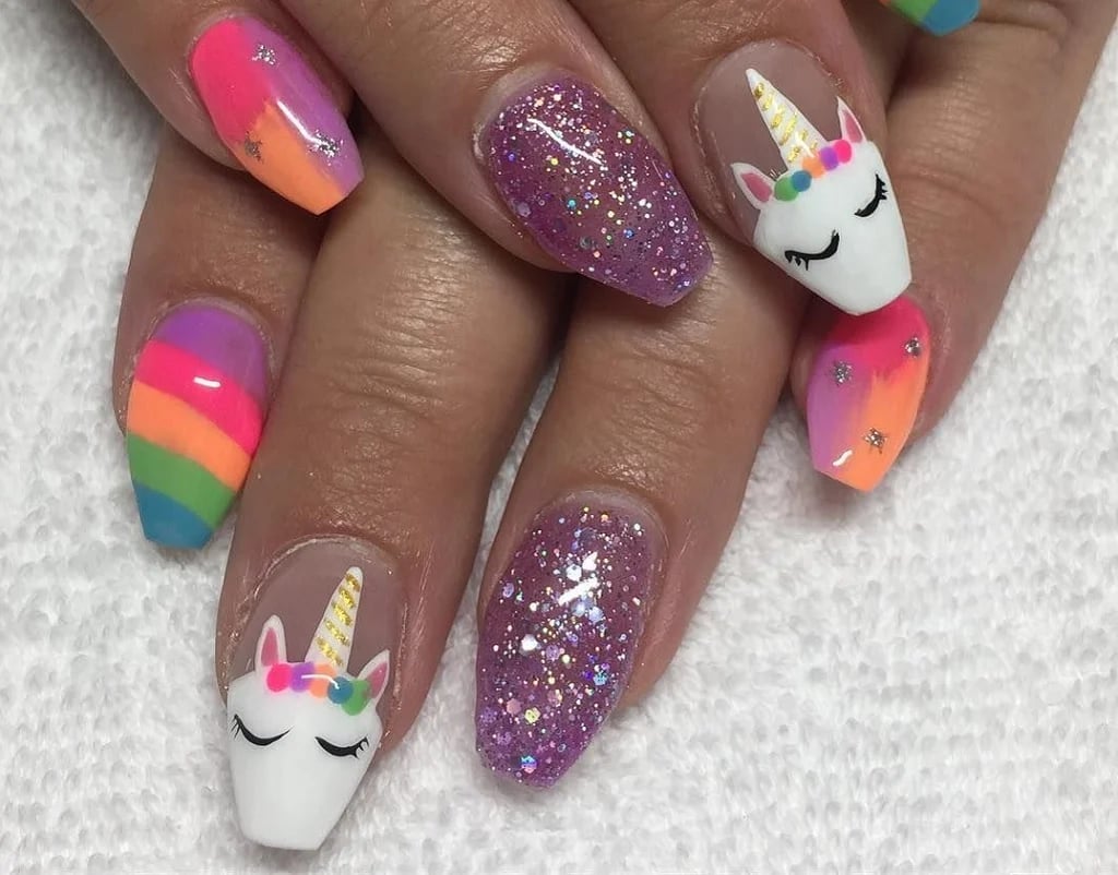 Sparkling Purple Glitter Coffin Nails Sparkling Purple Glitter Coffin Nails — Easy Unicorn Nails