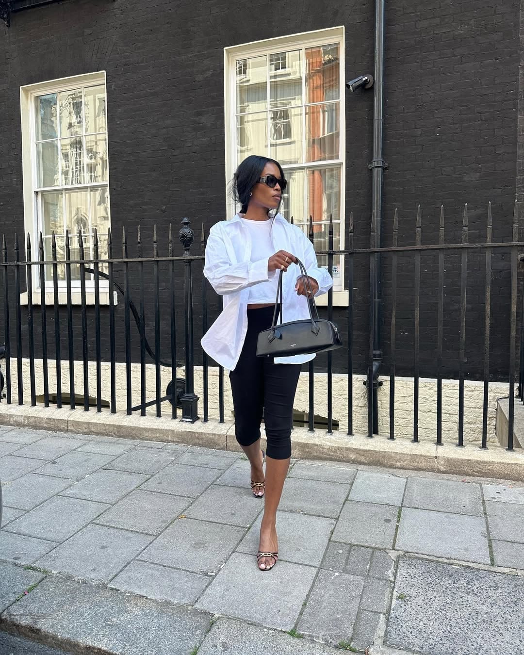 Black Capris with an Oversized White Shirt — Elegant Black Capri Pants Outfit