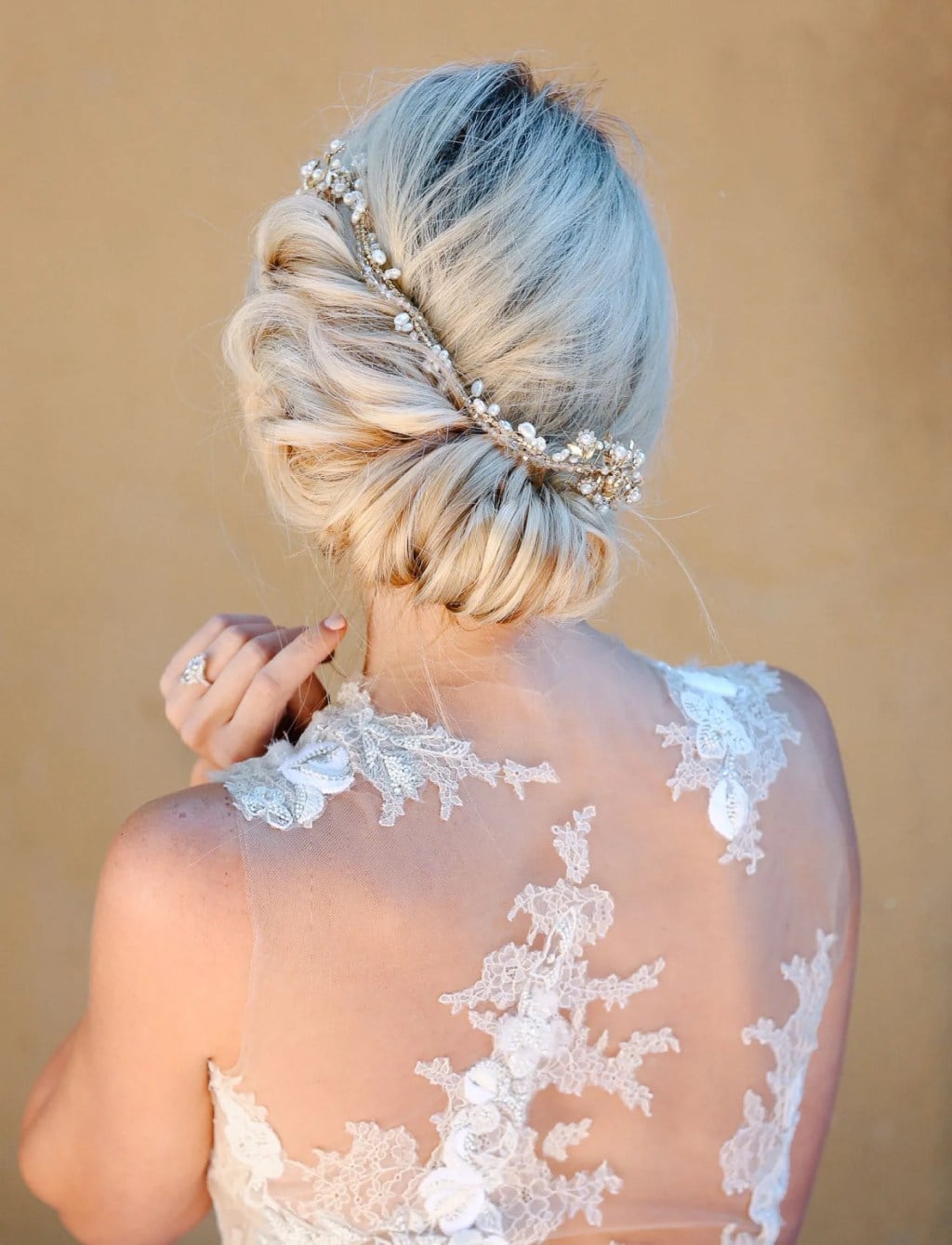 Ash Blonde Braided Updo With Jewel Piece — Elegant Updo Inspo