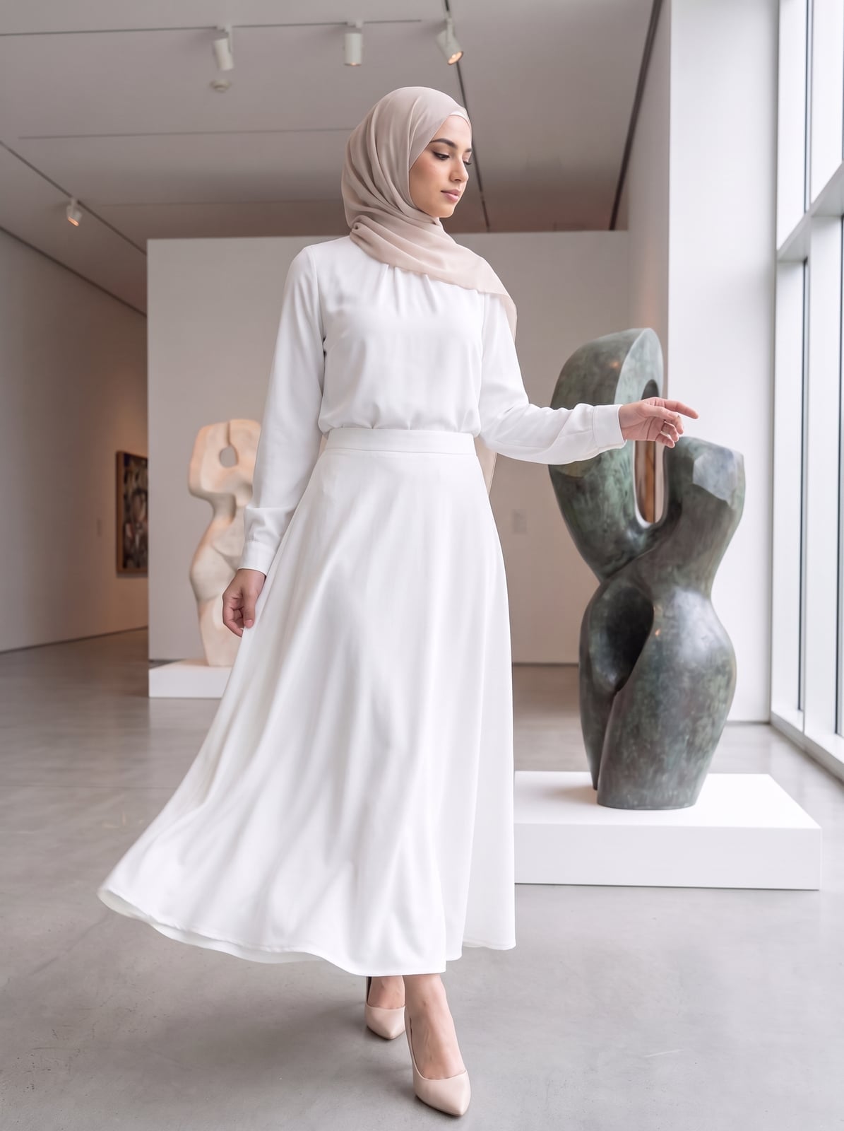 Cream Satin Maxi Skirt With Matching Vest Cream Satin Maxi Skirt With Matching Vest — Elegant White Maxi Skirt Outfit