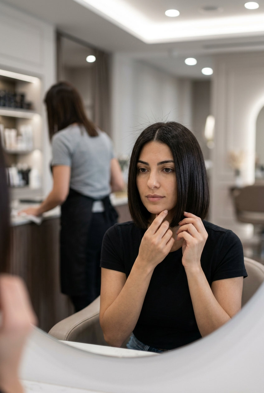 chin-length blunt bob haircut in espresso brunette with high-shine for summer 2026