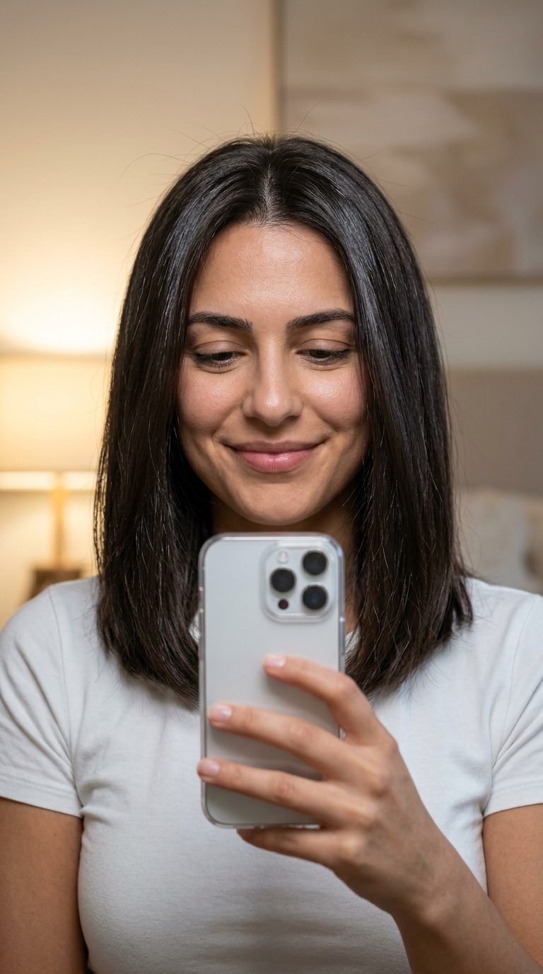 short blunt espresso brunette hair color with high-gloss finish, all-over gloss technique — sleek sophisticated