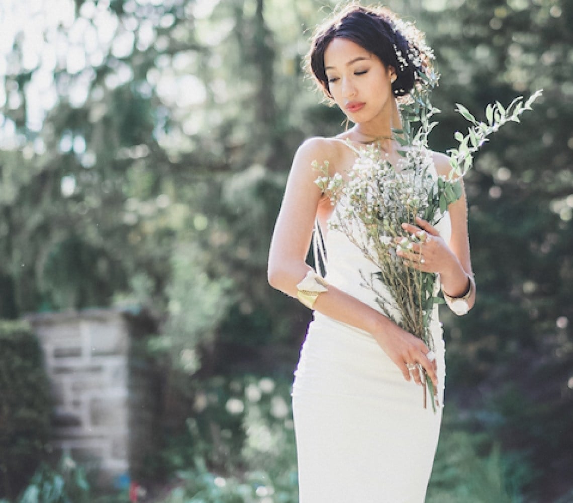 Fitted White Dress with Floral Headpiece — Ethereal Dress Ideas