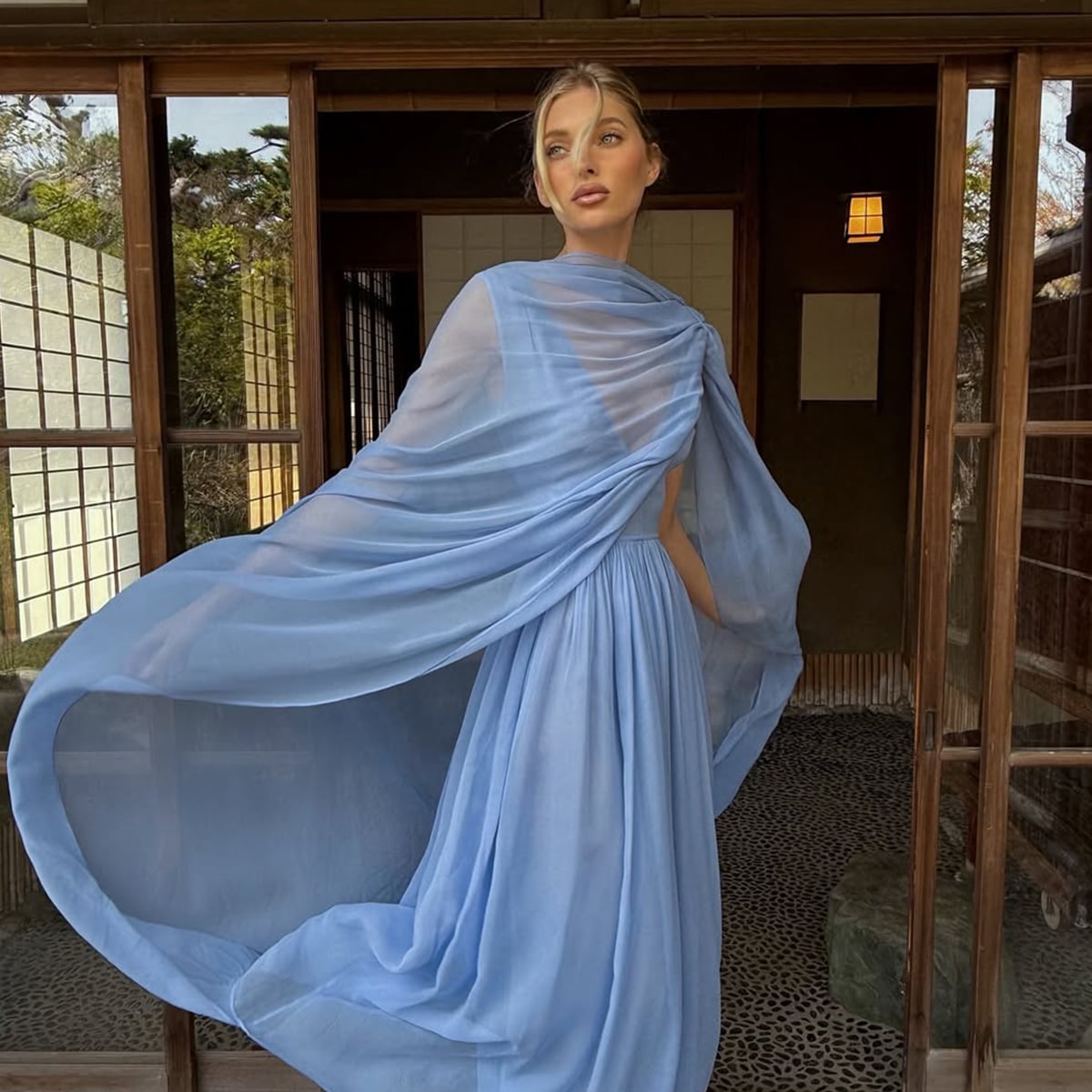 Light Blue Dress with Flowing Sheer Overlay — Ethereal Dress Ideas