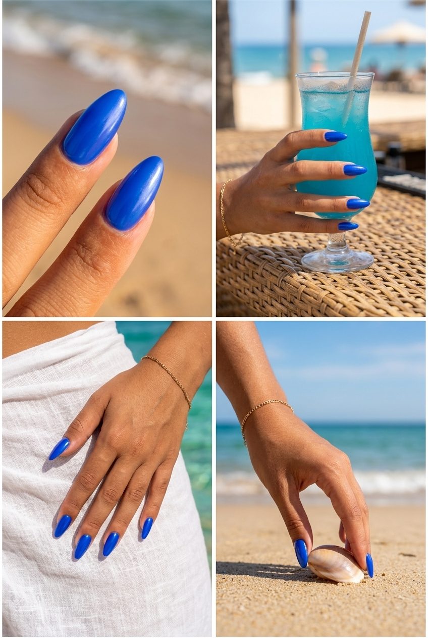 Fun summer nails 2026: Electric Glazed Donut for parties and nights out.
