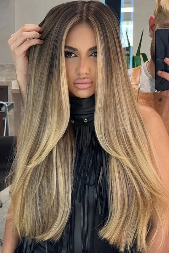 Mid-Back Straight Hair With Warm Honey Blonde — Honey Blonde Hair Inspiration