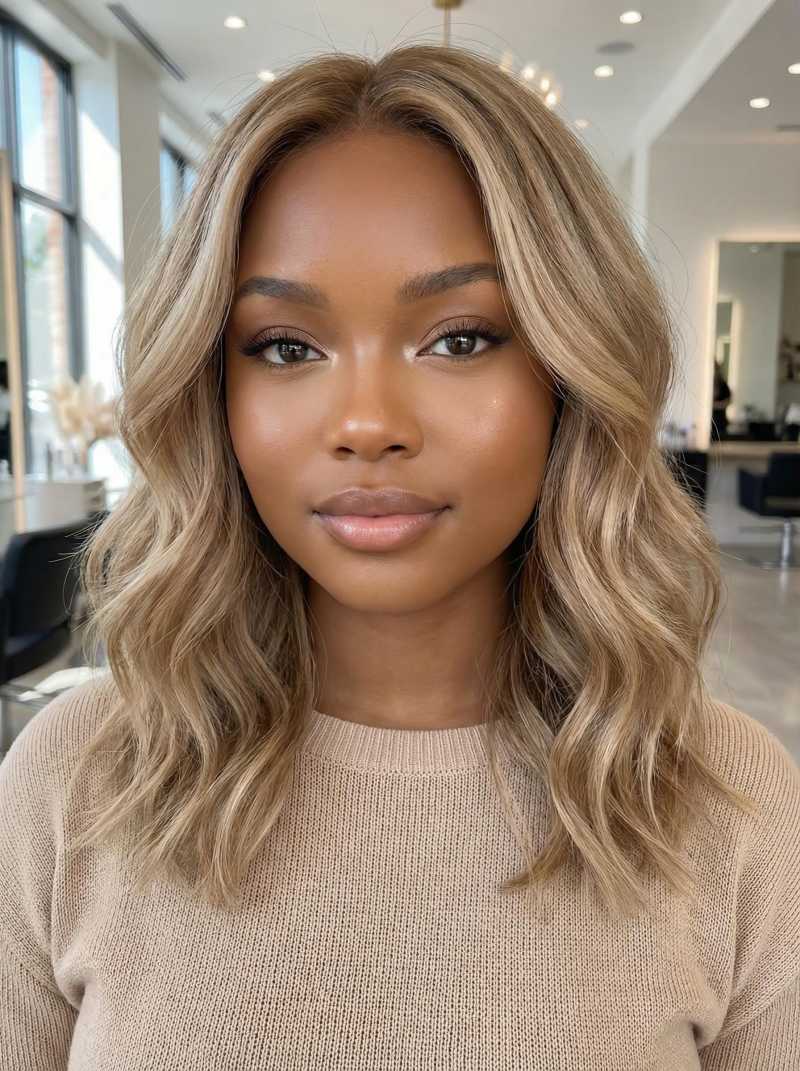 Wavy Shoulder Lob With Warm Honey Blonde — Honey Blonde Hair Inspiration