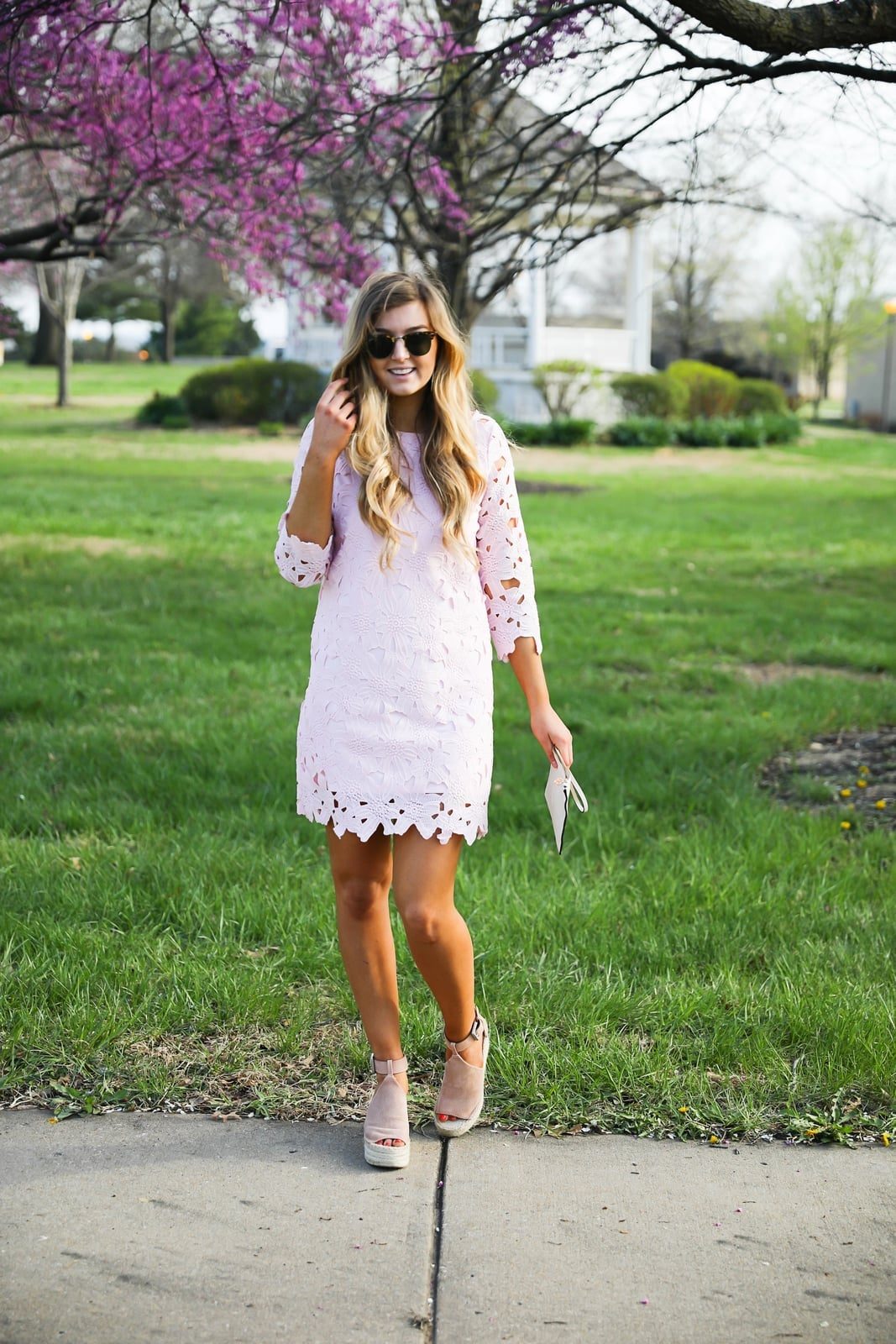 Pink Fit and Flare Dress with Unicorn Print — Light Pink Dress Ideas
