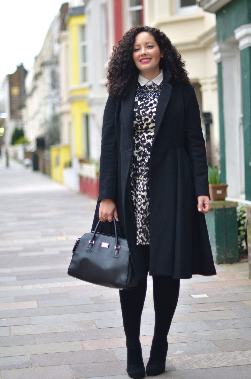 Wool Coat Suede Boots Opaque Tights Outfit Idea — Winter Outfits for Women Over 40