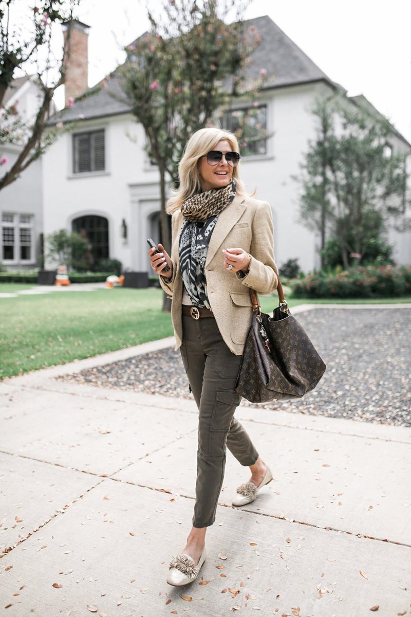 Smart Casual Elegance with a Tweed Blazer and Cargo Pants — Winter Outfits for Women Over 50