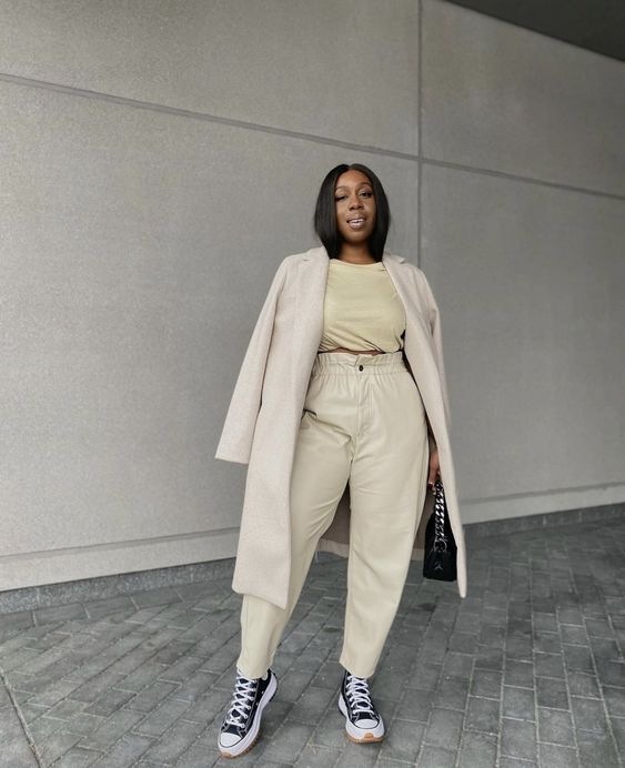 Neutral Sophistication: Beige Coat with Cream Trousers — Late Winter Outfits