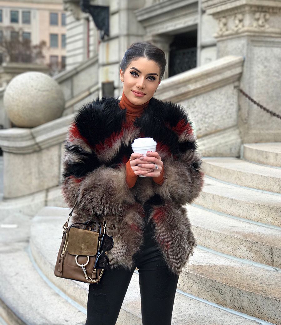 Turtleneck Fur Coat Outfit Idea — Minimalist Winter Outfits