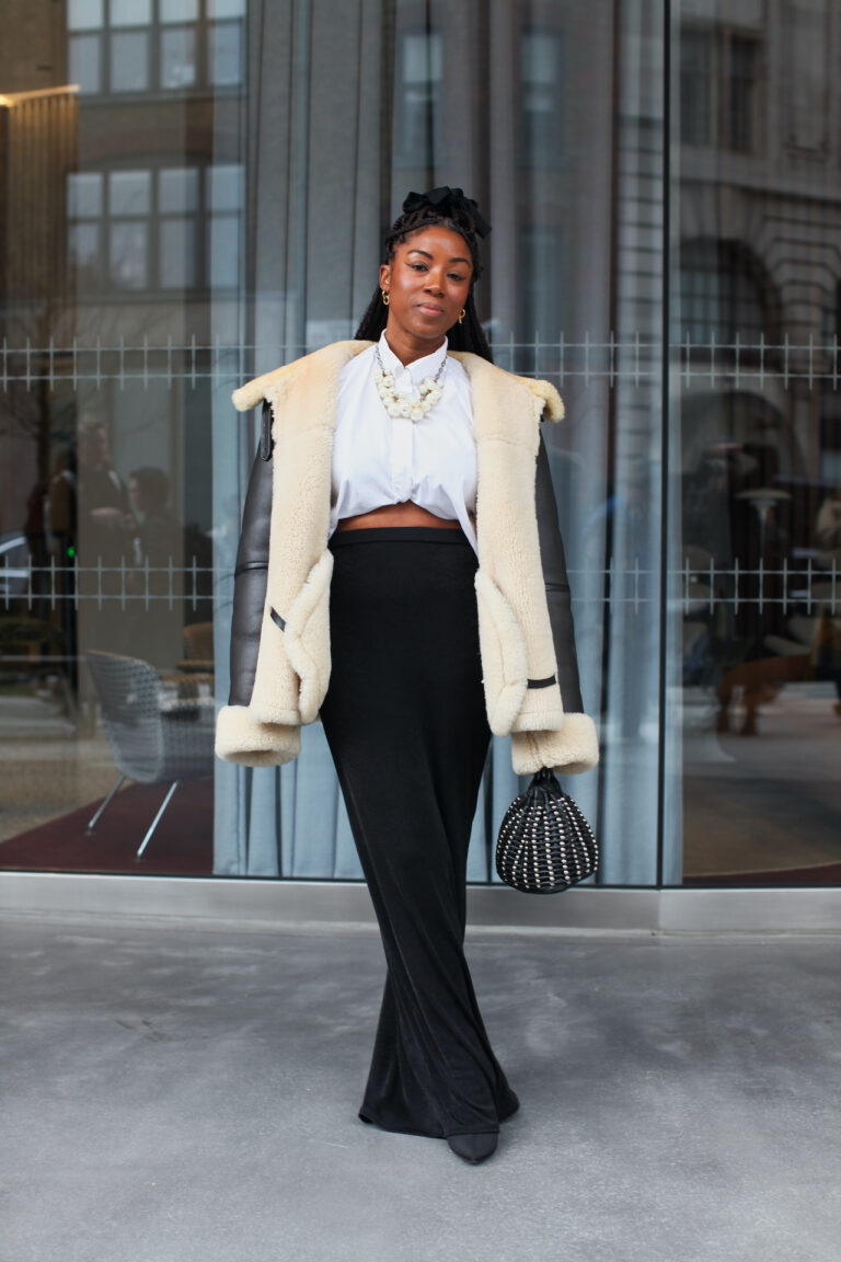 Aviator Jacket with Maxi Skirt — Scandinavian Winter Outfits