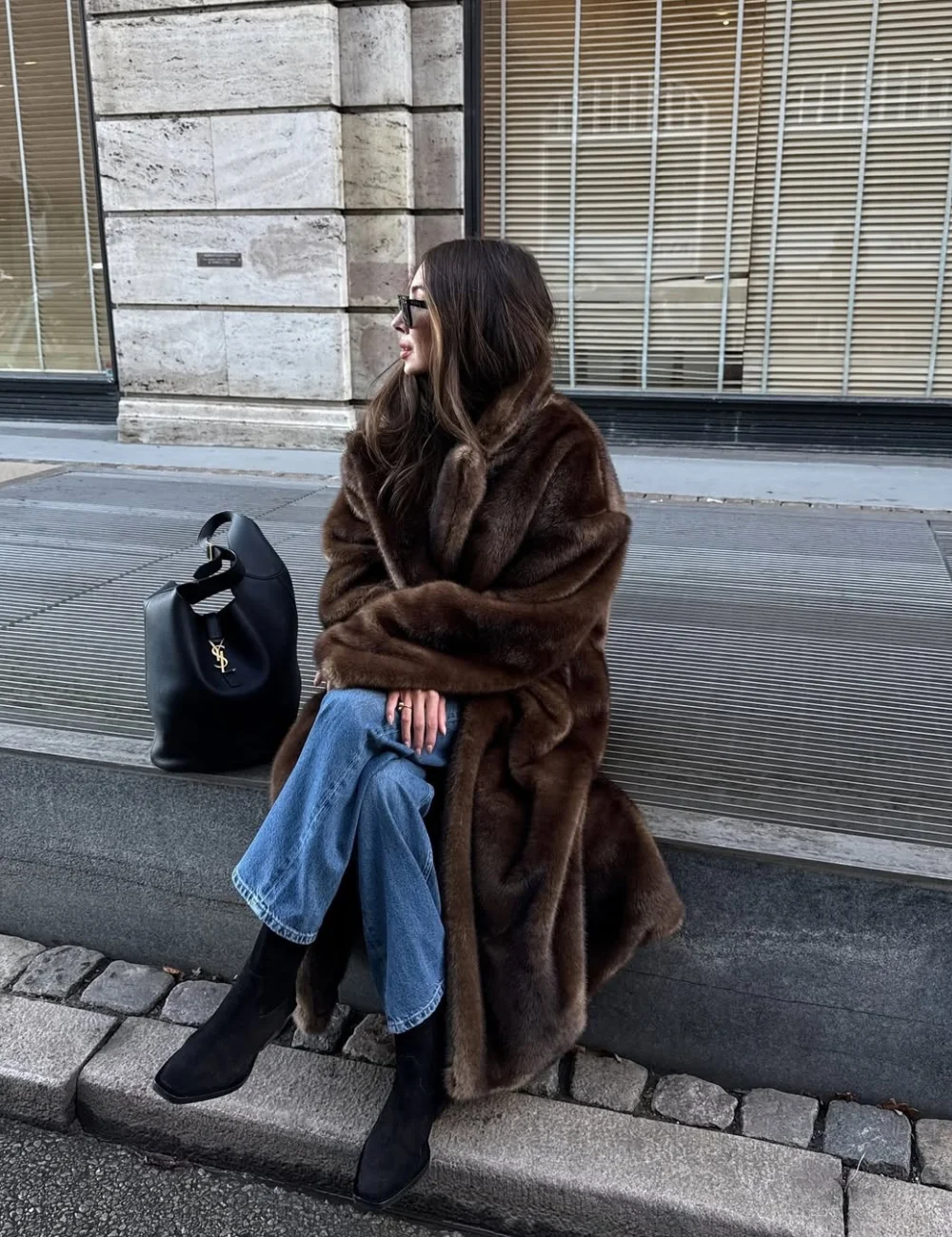Luxurious Long Brown Faux Fur Coat Luxurious Long Brown Faux Fur Coat — Winter Coats for Women