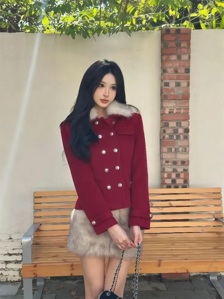 Oversized Cream Puffer Jacket with Toggle Details and Sneakers — Korean Winter Outfits