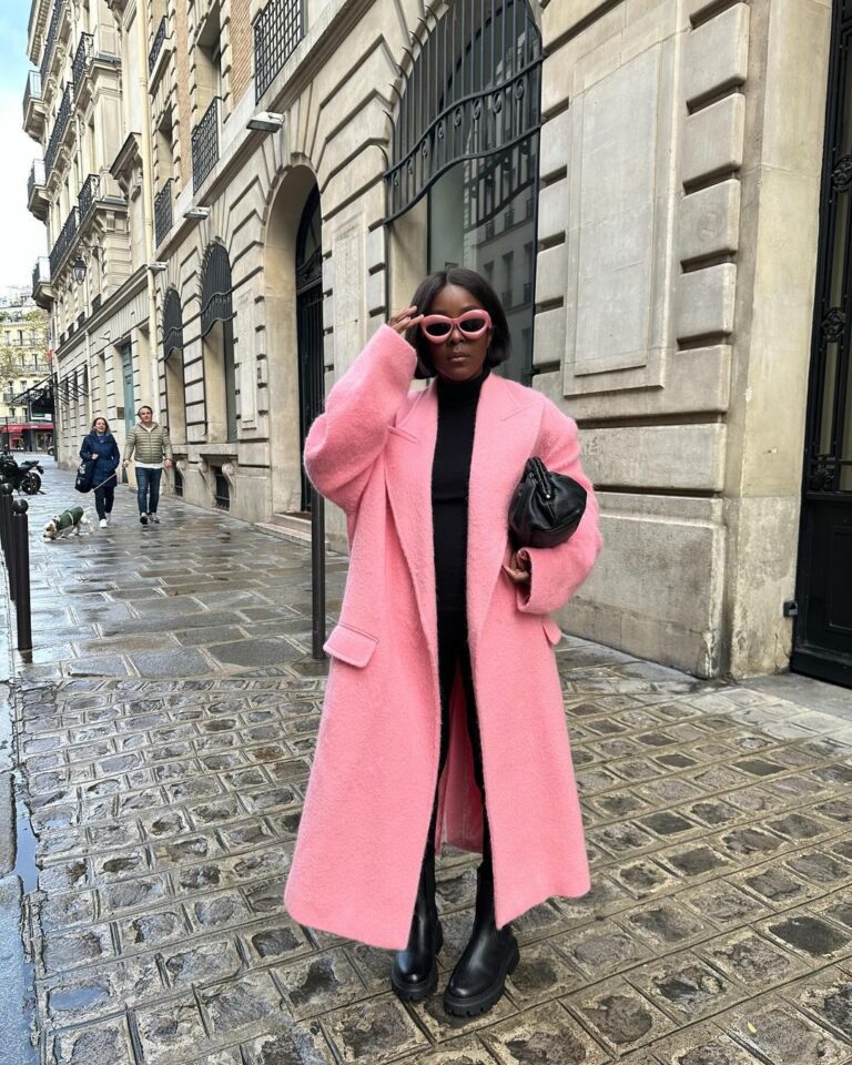 Bold Statement with a Bright Pink Wool Coat — Winter Athleisure Outfits
