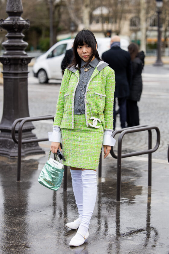 Bright Orange Sweater with Grey Trousers for a Stylish Casual Look — Colorful Winter Outfits