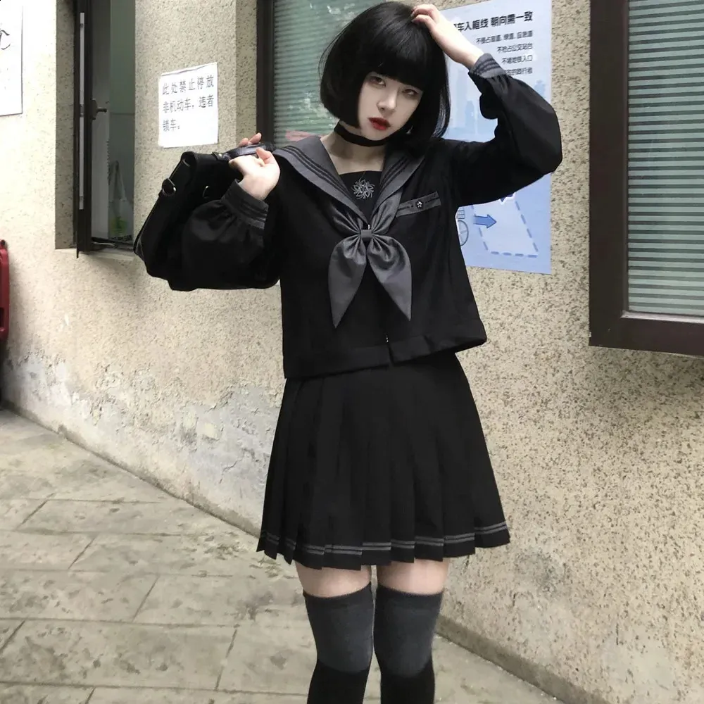Playful Academia: Sailor Uniform with Knee-High Socks — Japan Winter Outfits