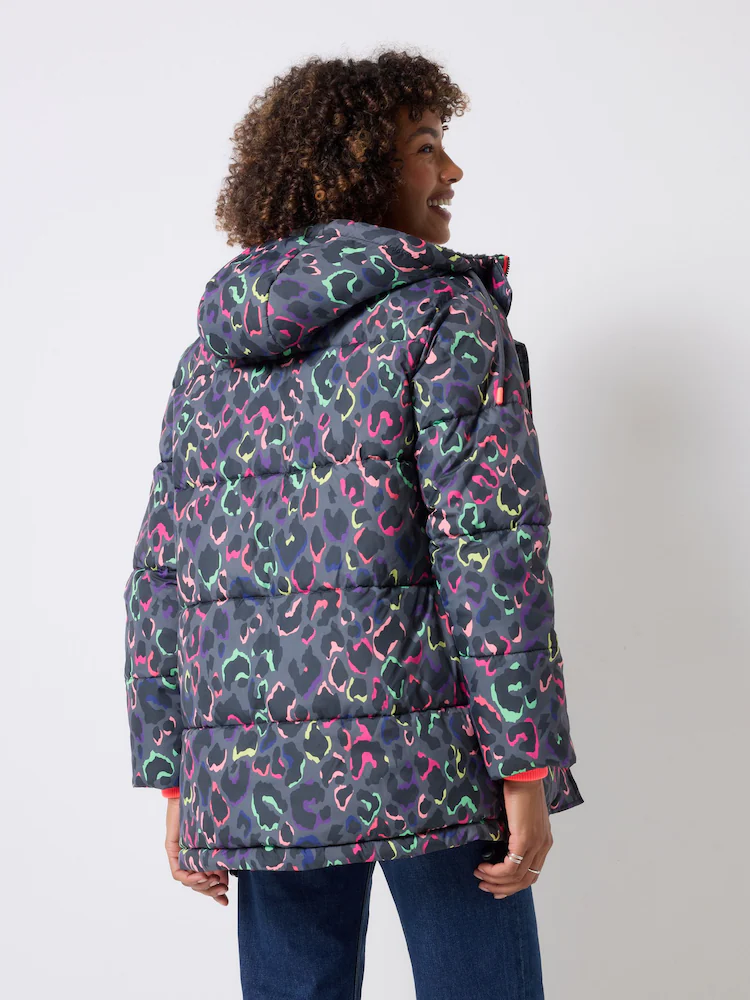 Statement Leopard Print Puffer — Long Puffer Coat Outfits