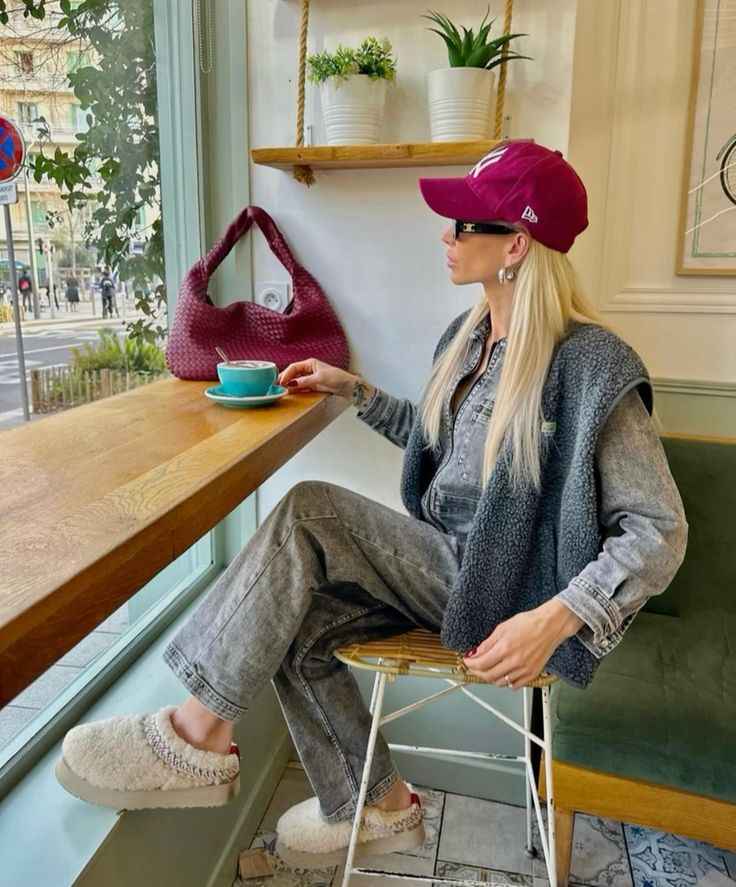 Loungewear Comfort with Denim Jumpsuit — Ugg Boots Outfits