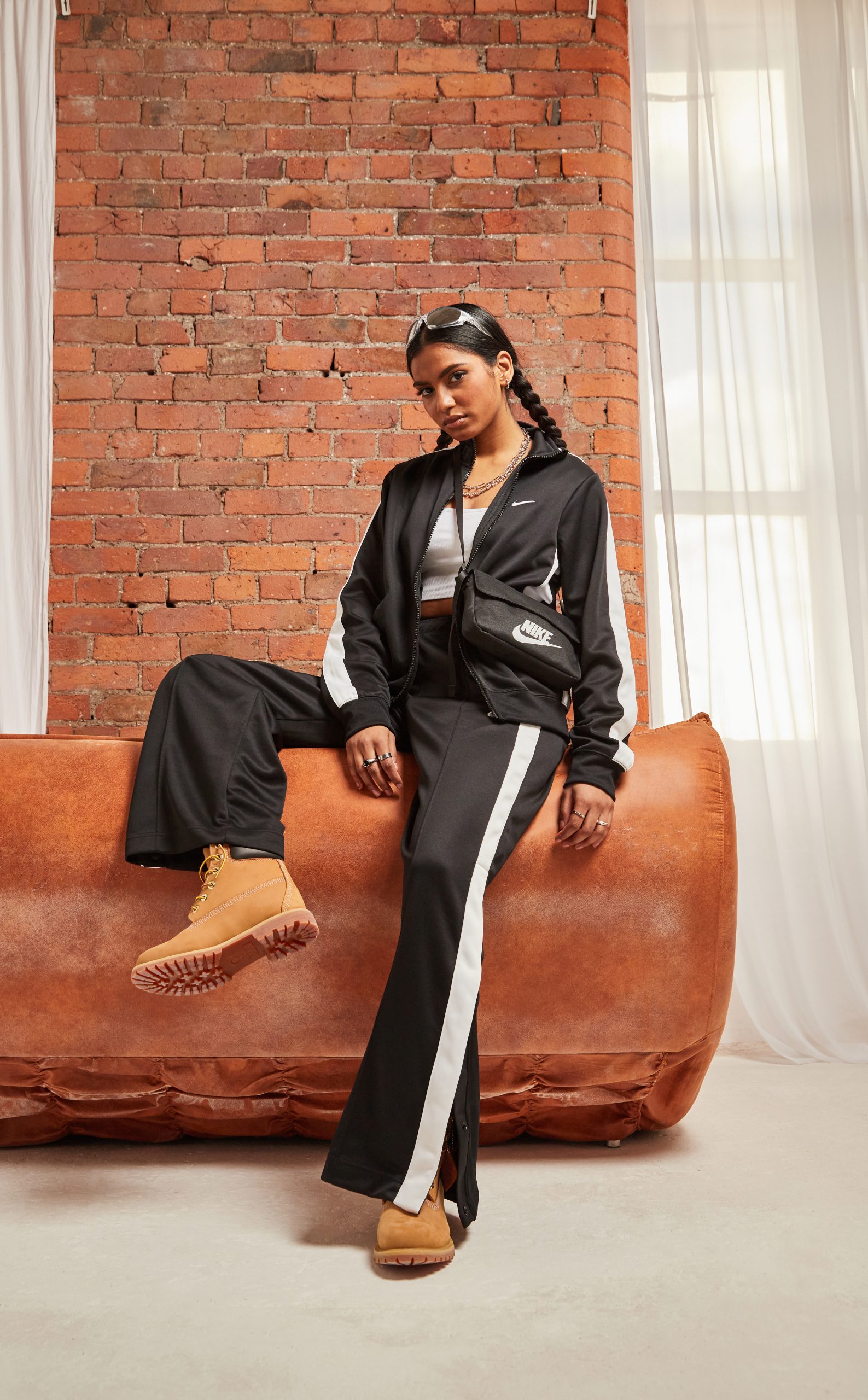 Athleisure Vibe: Track Jacket, Pants, and Timberlands — Timberland Boots Outfits