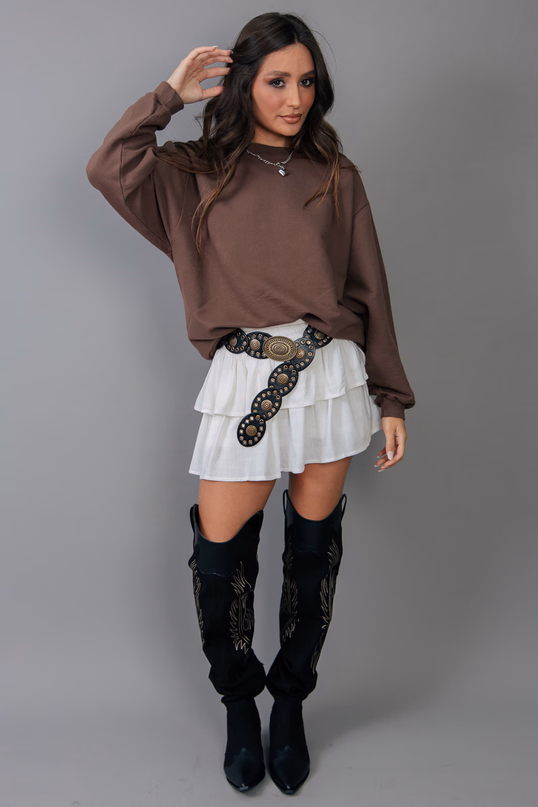 Festival Ready with Black Suede Western Boots — Suede Boots Outfits