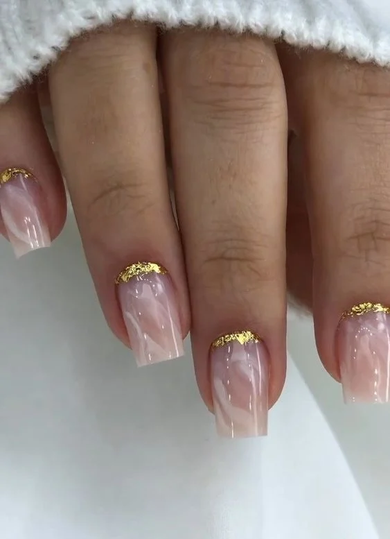 Clean Cuticle Work Even Application Visual Idea — Winter Square Nails