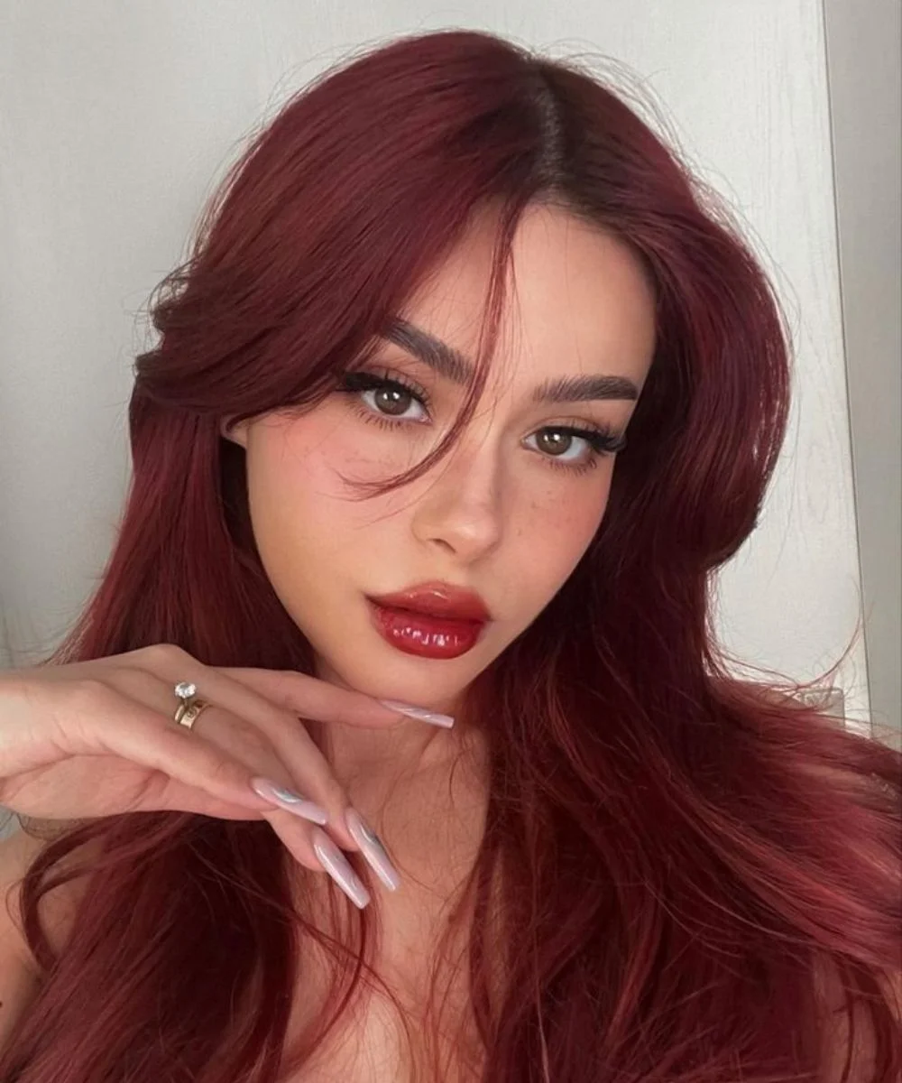 Deep Red With Burgundy Undertones Visual Idea — Winter Red Hair Colors