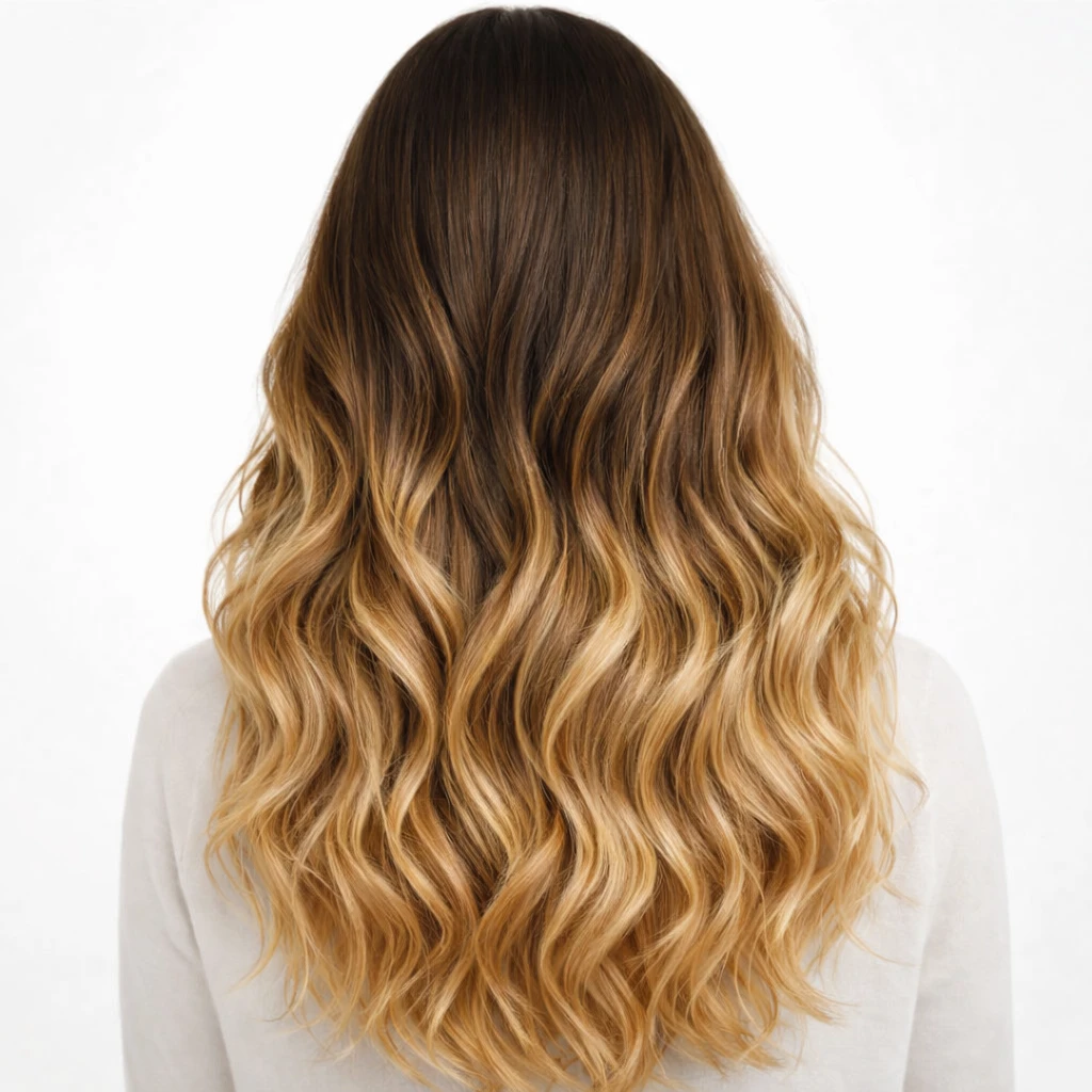Seamless Dark Brown to Honey Blonde — Winter Ombre Hair