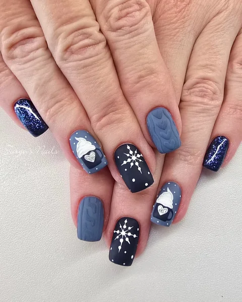 Matte Glitter Visual Idea Matte Glitter Visual Idea — Sweater Nails