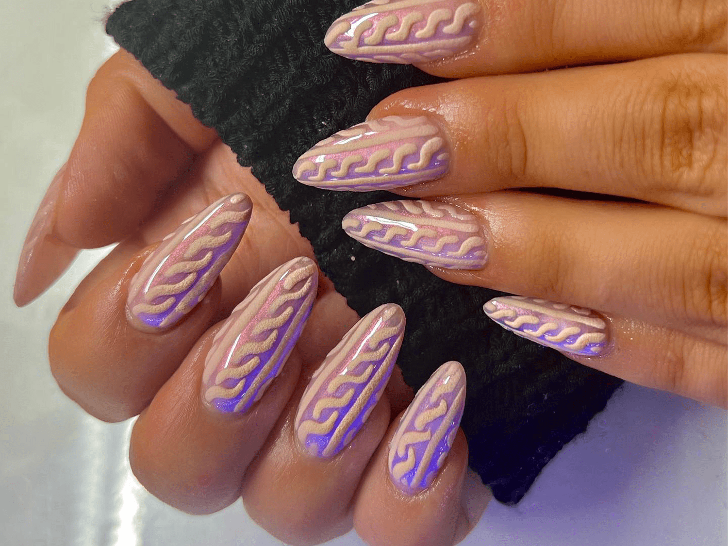 Glossy Textured Visual Idea Glossy Textured Visual Idea — Sweater Nails