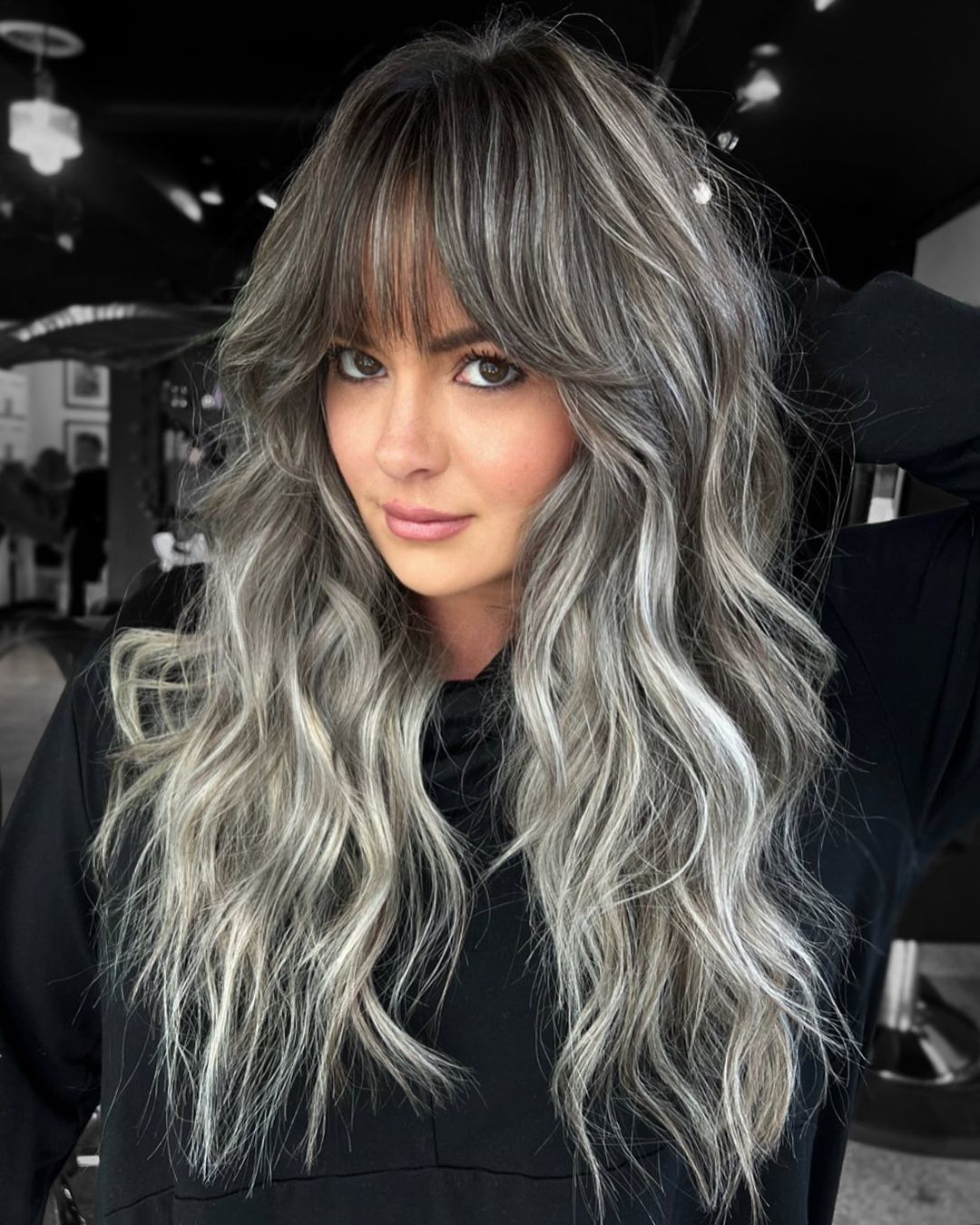 Ash Blonde With Silver Highlights And Root Shadow Ash Blonde With Silver Highlights And Root Shadow — Winter Hair Colors for Gray Hair