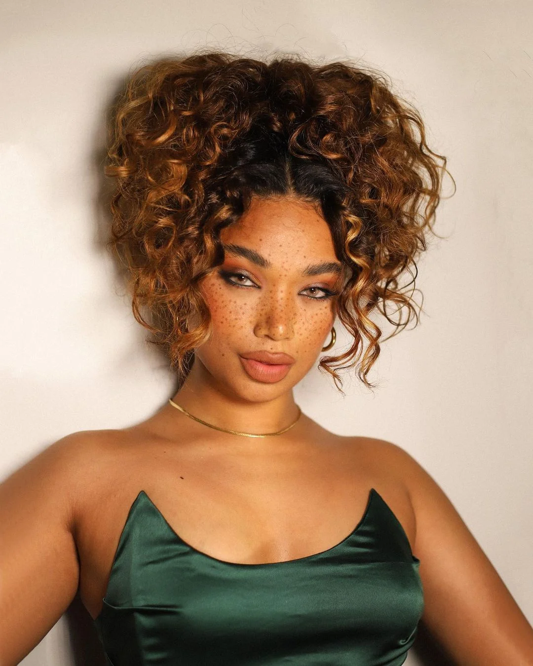 Curly Dark Brown With Caramel Balayage Curly Dark Brown With Caramel Balayage — Winter Hair Colors for Brown Eyes